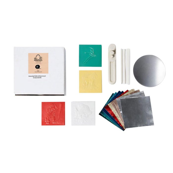 St Louis Crafts Aluminum Embossing Assorted Kit, 5 x 5 Inches, Metallic, 38 Gauge