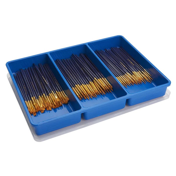 Royal Brush Assortment of Taklon Round/Shader Brushes, Set of 144