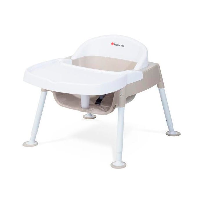Foundations Premier Secure Sitter Feeding Chair, White and Tan, Adjustable