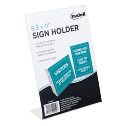 Nudell Sign Holder, L-Shape Style, 8.5 x 11 Inches, Each 2133344