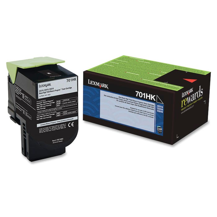 Lexmark Ink Toner Cartridge, 70C1HK0, Black