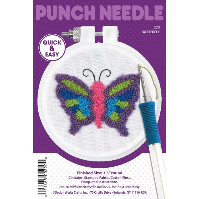 Design Works Crafts Punch Needle Embroidery Kit, Butterfly