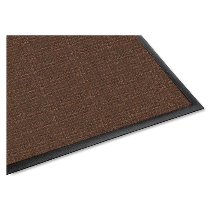 Genuine Joe Waterguard Indoor/Outdoor Mat, 3 x 5 Feet, Rubber Cleated Backing, Brown