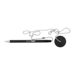School Smart Counter Pen with Chain, Medium Tip, Black Ink/Barrel 1599838