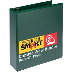 Image for School Smart Durable Polypropylene D-Ring View Binder, 2 Inches, Green from School Specialty