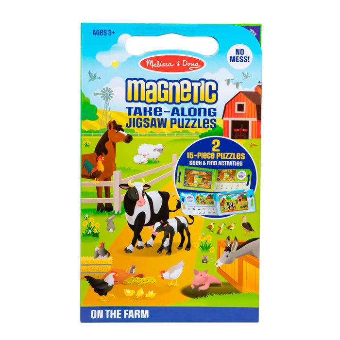 Melissa & Doug Take-Along Magnetic Jigsaw Puzzles - On the Farm, 31 Pieces