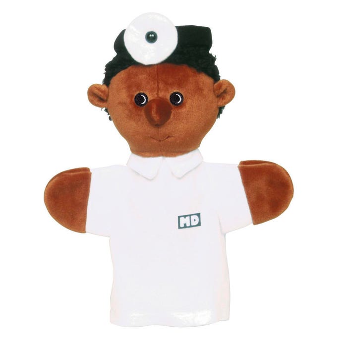 Get Ready Kids Doctor Hand Puppet, African American Ethnicity, 11 Inches