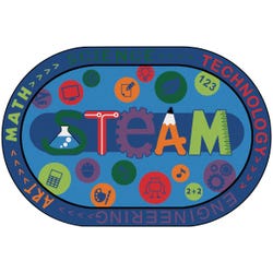 Carpets for Kids KID$Value PLUS STEAM Carpet, 4 x 6 Feet, Rectangle, Blue, Item Number 1598939