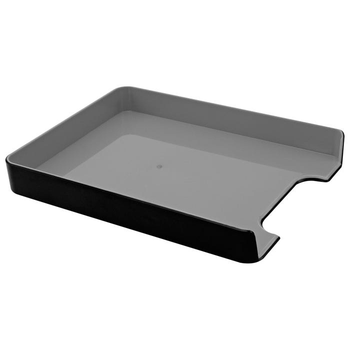 Advantus Fusion Letter Tray, Letter Tray, Fusion, 12-3/4"x10"x1-11/16", Black/Gray