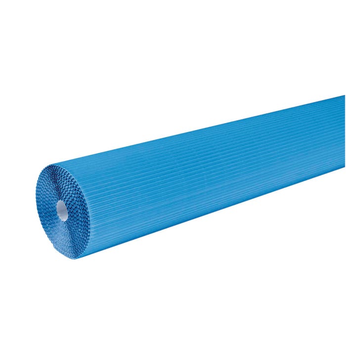 Corobuff Solid Color Corrugated Paper Roll, 48 Inches x 25 Feet, Bright Blue