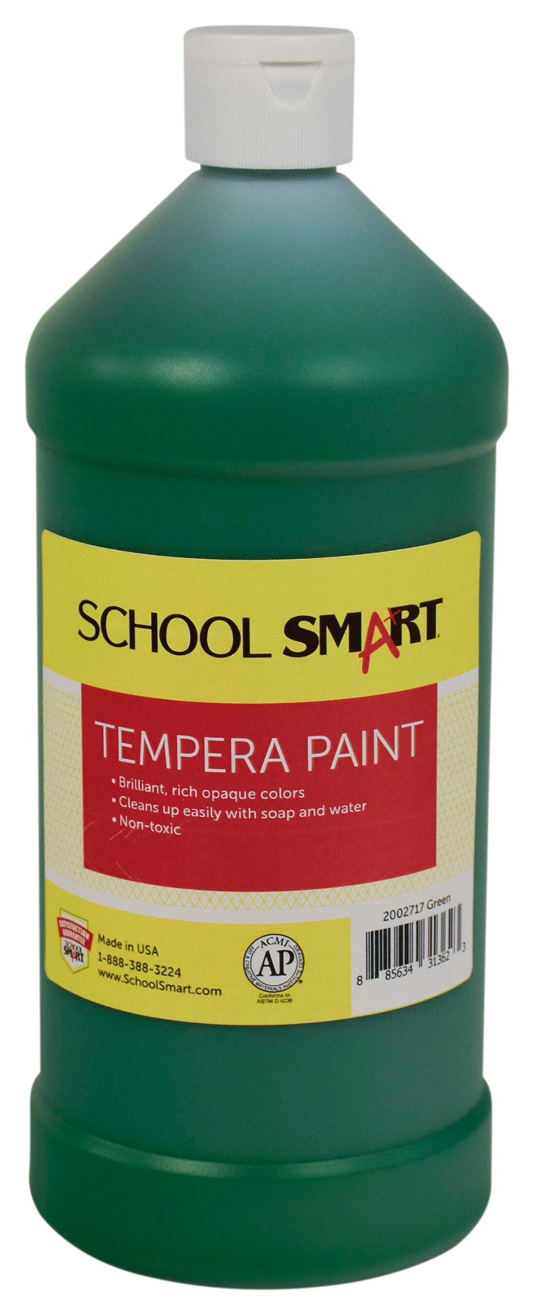 School Smart Tempera Paint, Green, 1 Quart Bottle Item Number 2002717