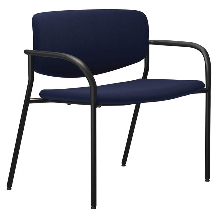 Lorell Bariatric Guest Chair, Fabric Seat and Back, Dark Blue