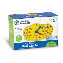Learning Resources Big Time Student Learning Mini Clocks, 4 Inches, Set of 6 080565