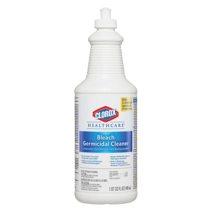 Clorox Healthcare Bleach Germicidal Cleaner, Pull Top, 32 Ounces