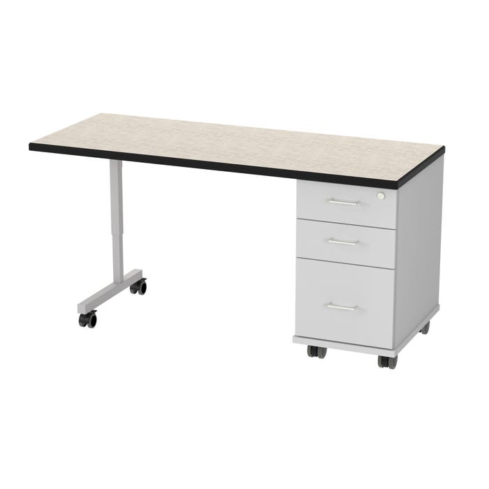 WB Manufacturing Appleton Teacher’s Lectern with Casters, Rectangle Top