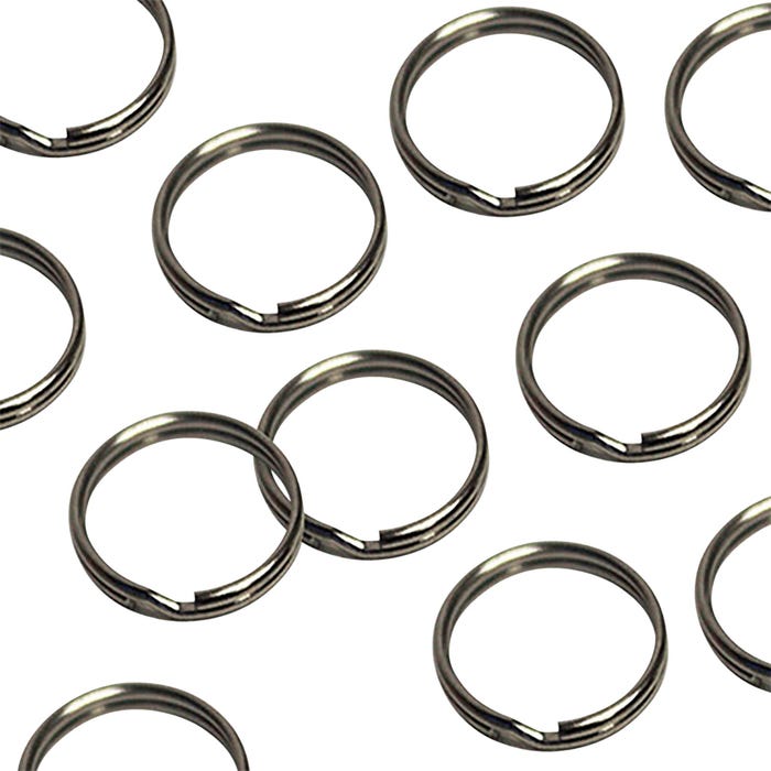 Pepperell Braiding Split/Key Ring, 1 Inch, Silver, Pack of 48