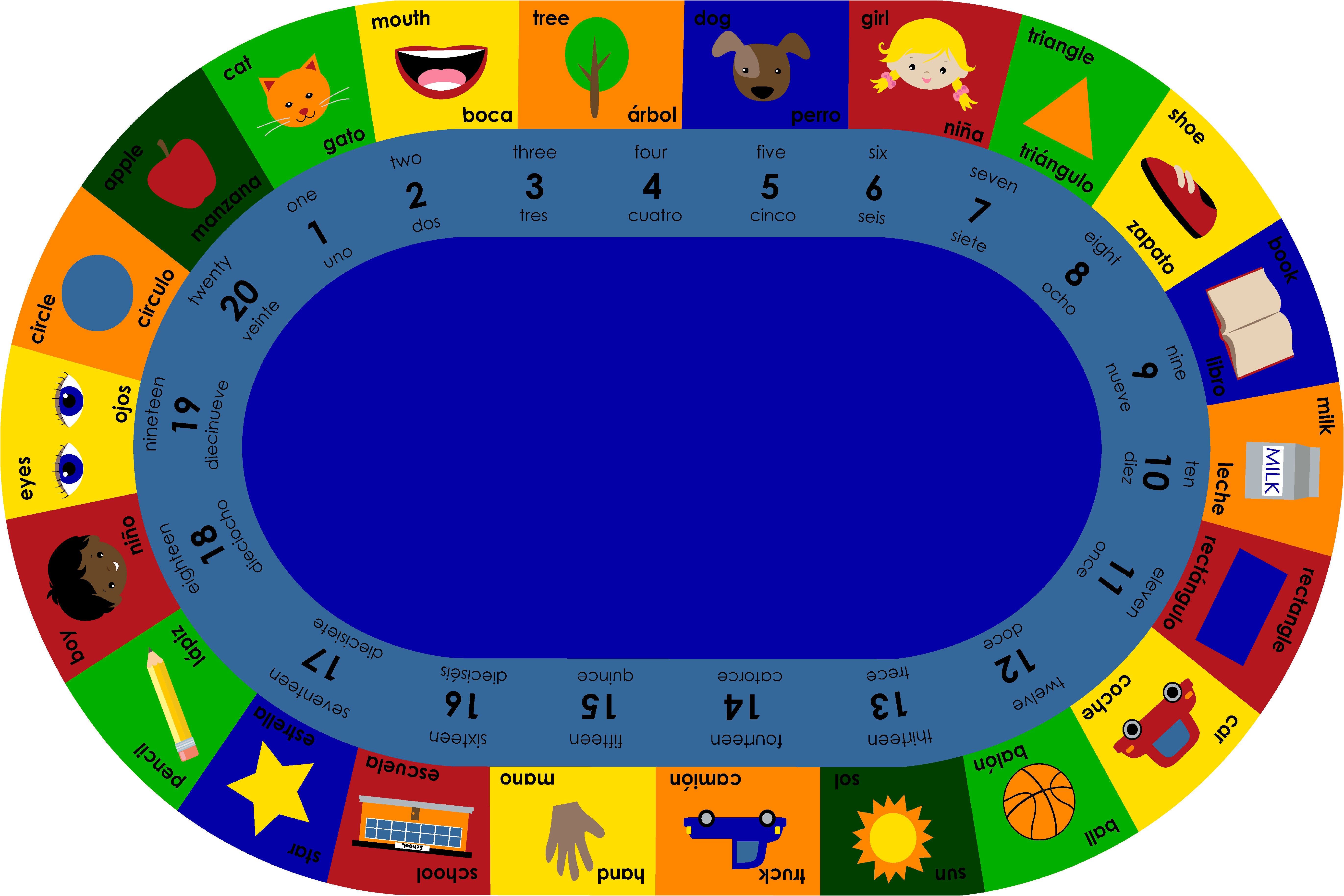 Childcraft Bilingual Carpet, Oval 4002104