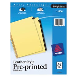 Avery 11350 Black Leather Preprinted Tab Dividers, A to Z, 8-1/2 x 11 Inches 2006205