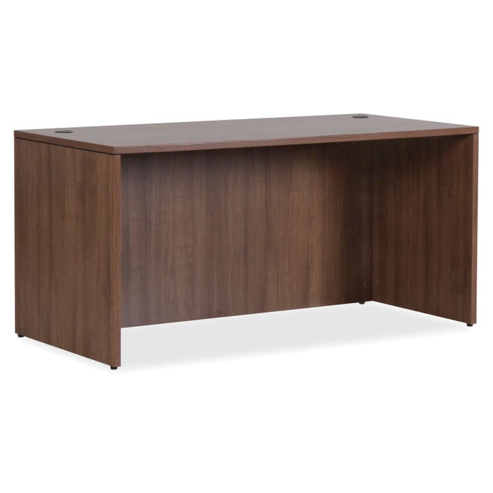Lorell Walnut Laminate Office Suite Desk, 59 x 29-1/2 x 29-1/2 Inches, Walnut