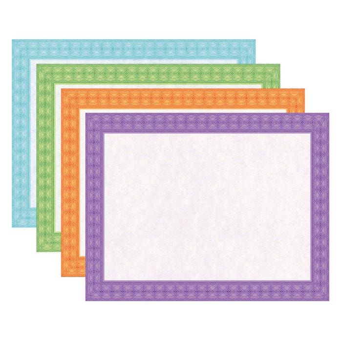 Geographics Fashion Assorted Certificates, 11 x 8-1/2 inches, Pack of 40