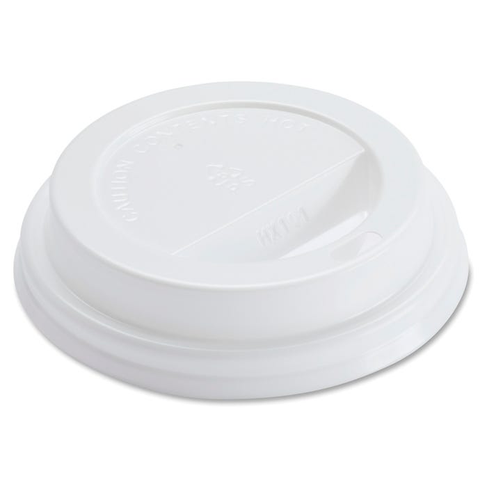 Genuine Joe Protective Hot Cup Lids, 8 Ounce, White, Pack of 50