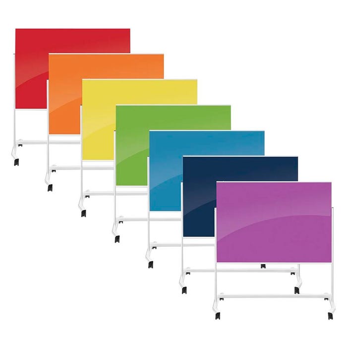 MooreCo Visionary Move Magnetic Glass Markerboard