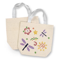 Fun Express Natural Canvas Tote Bags, Pack of 12