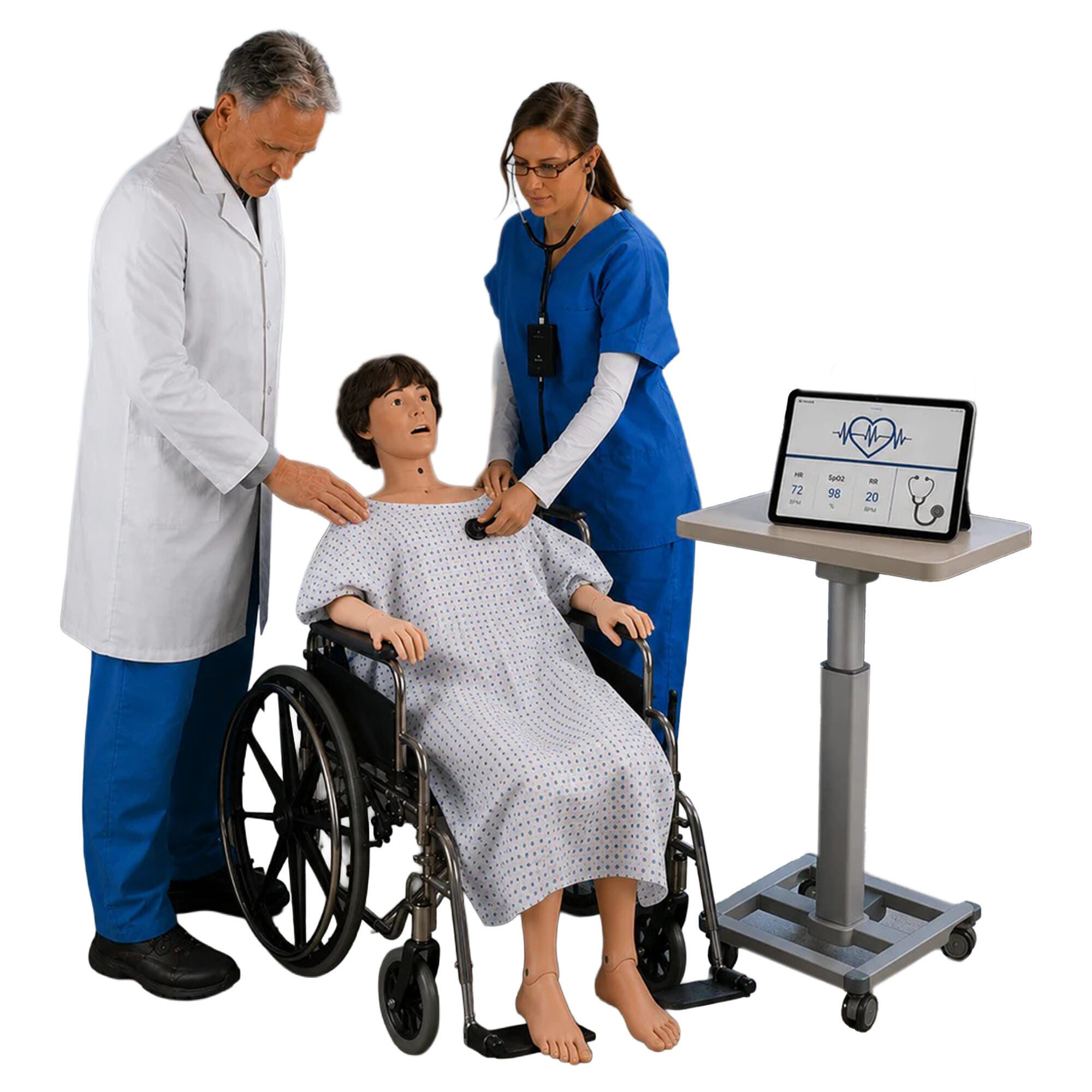 KERi Complete Auscultation Manikin 2.0 with iPad, Medium Skin Tone