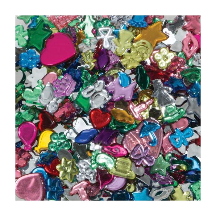 Creativity Street Assorted Shape Acrylic Gemstone, Assorted Color, 1/2 lb Bag
