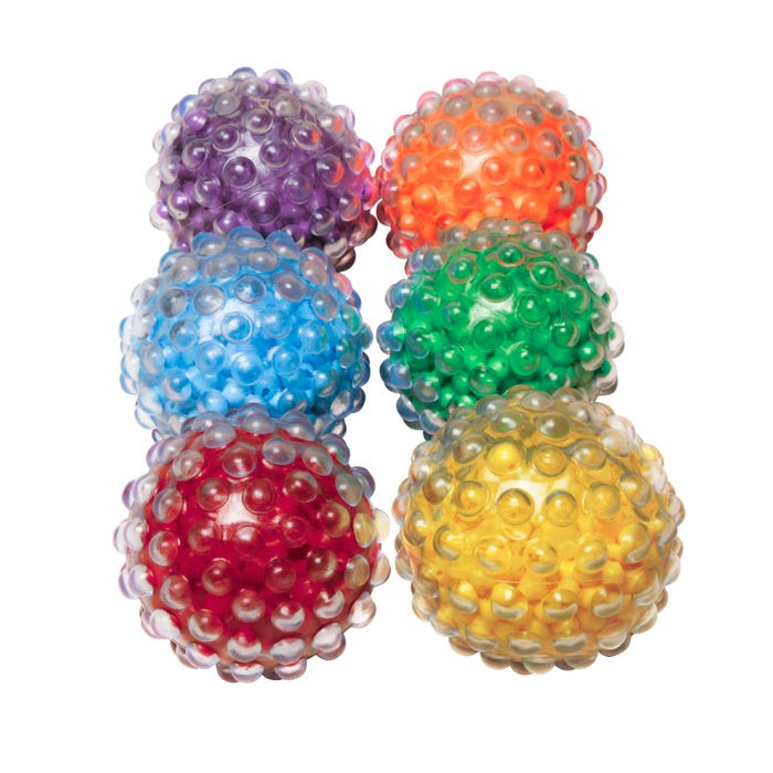 Abilitations Roll N Rattle Sensory Balls, Set of 6