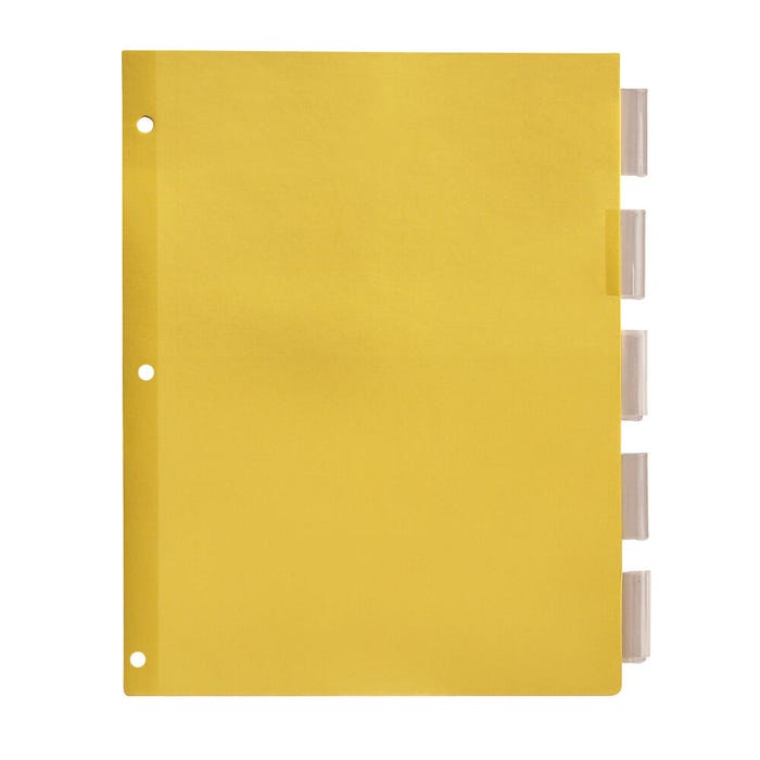 School Smart 5 Tab Index Paper Dividers, Clear
