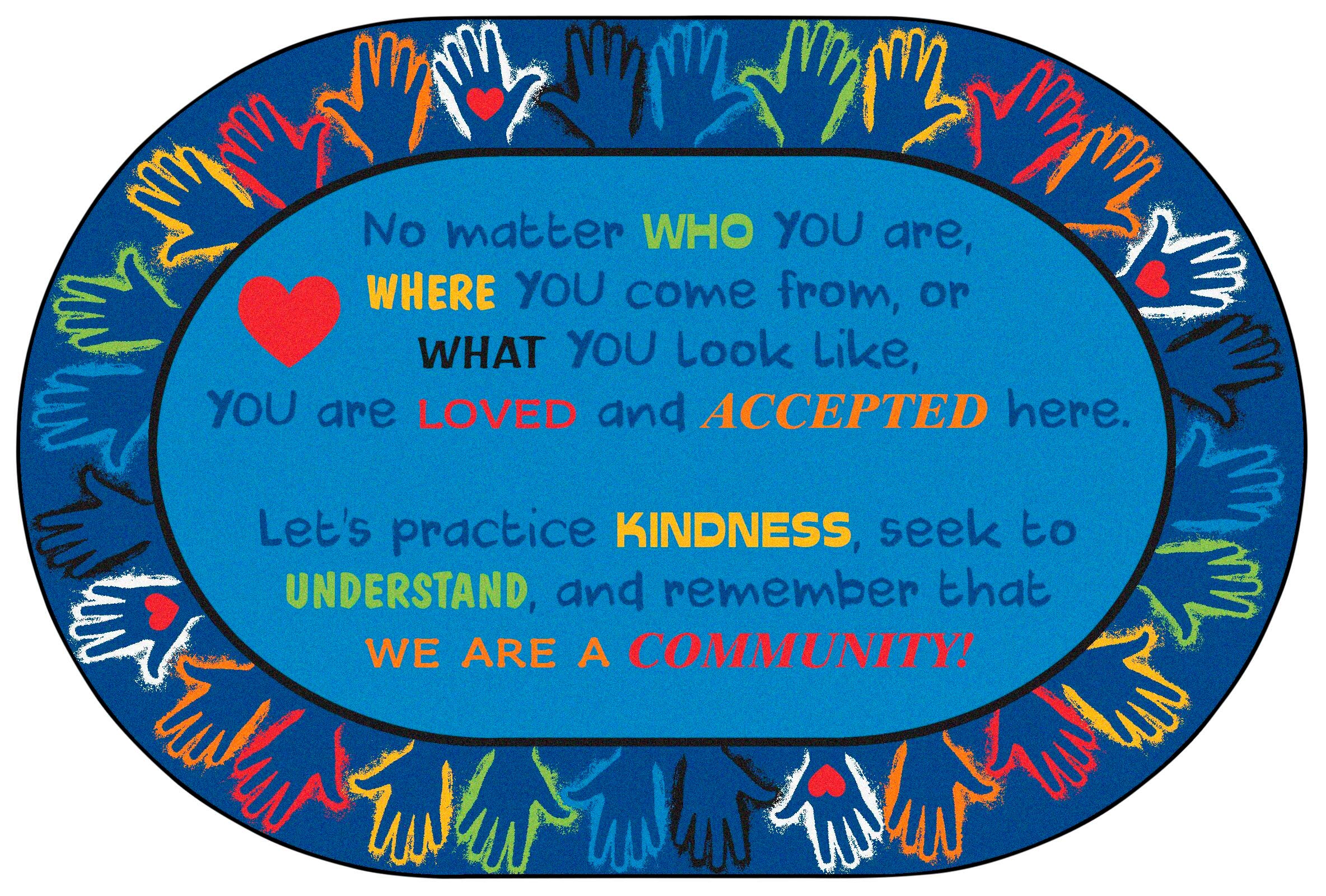 Carpets for Kids Premium Hands Together Community Carpet, Oval 4002285