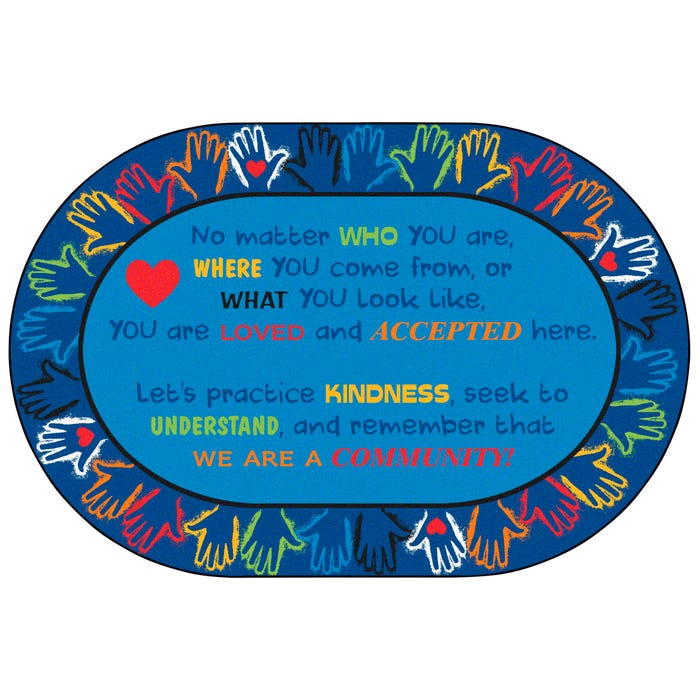 Carpets for Kids Premium Hands Together Community Carpet, Oval