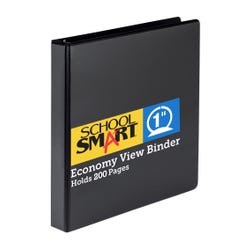 Image for School Smart Round Ring View Binder, Polypropylene, 1 Inch, Black from School Specialty