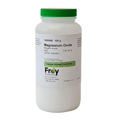 Frey Scientific Magnesium Oxide, White Fluffy/Dense Powder, Reagent Grade, 100 Grams