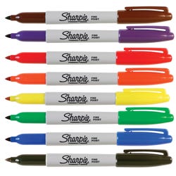 Image for Sharpie Permanent Markers, Fine Point, Assorted Colors, Set of 8 from School Specialty