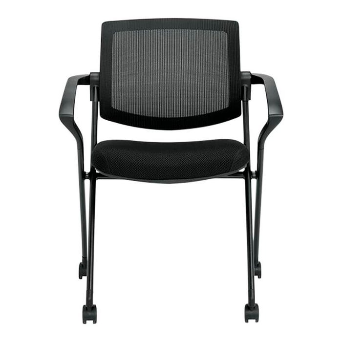 Offices To Go Nesting Chair with Arms and Casters, Black