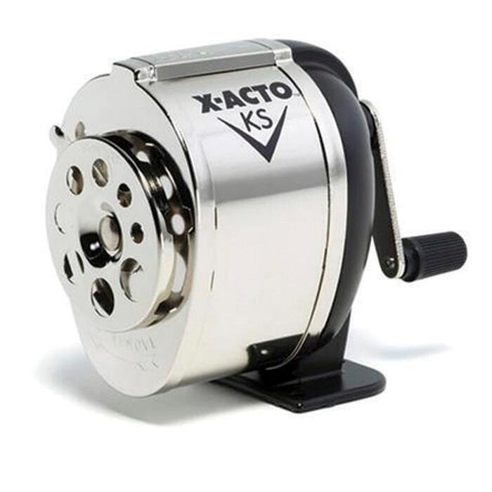 X-ACTO KS Manual Multi-Hole Pencil Sharpener, Black/Chrome