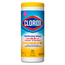 Image for Clorox Disinfecting Wipes, 35 Per Tub, Lemon Scent, Pack of 12 Tubs from School Specialty