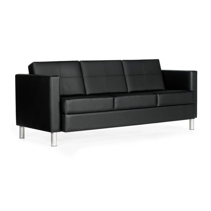 Global Industries Citi 3-Seat Sofa, 72 x 31 x 30 Inches, Black