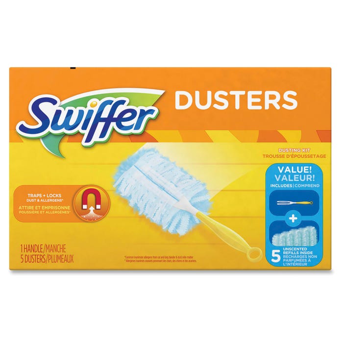 Swiffer Unscented Duster Kit, Blue/Yellow, Case of 6