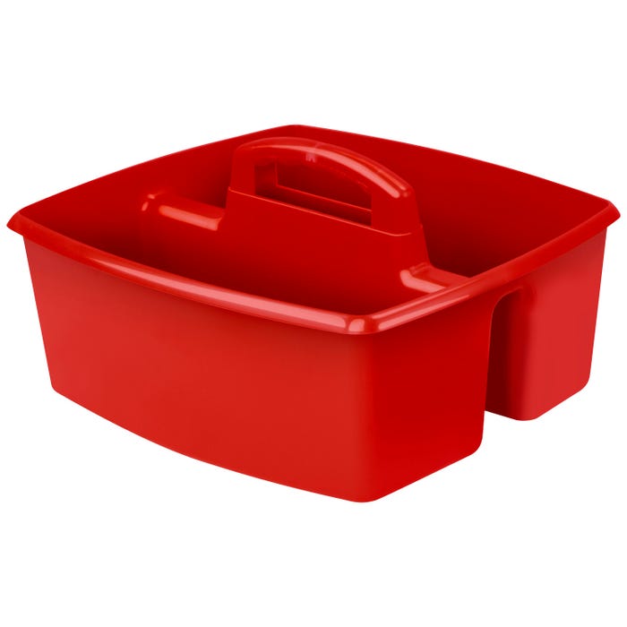 Storex Large Caddy, 13 x 11 x 6-3/8 Inches, Red, Pack of 6