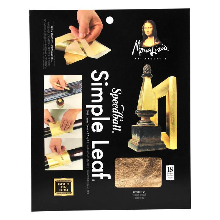 Mona Lisa Simple Leafing Sheet, 5-1/2 x 5-1/2 Inches, Gold, Pack of 18