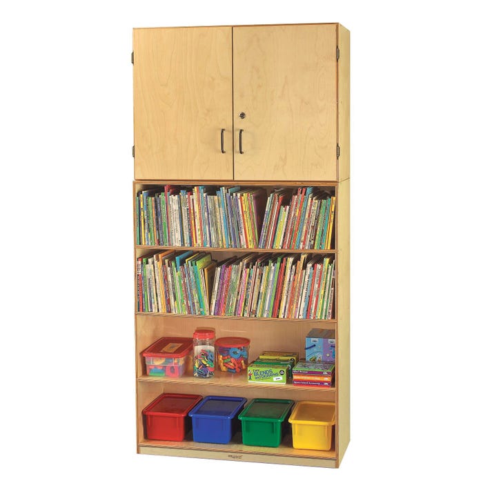 Childcraft Vertical Storage Unit with Shelf Base, 35-3/4 x 14-3/4 x 74-1/4 Inches