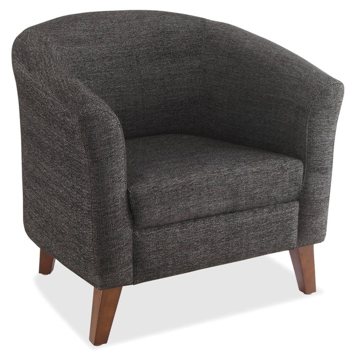 Lorell Fabric Club Armchair, Upholstered, 31-1/2 x 28-3/4 x 30-3/4 Inches, Black
