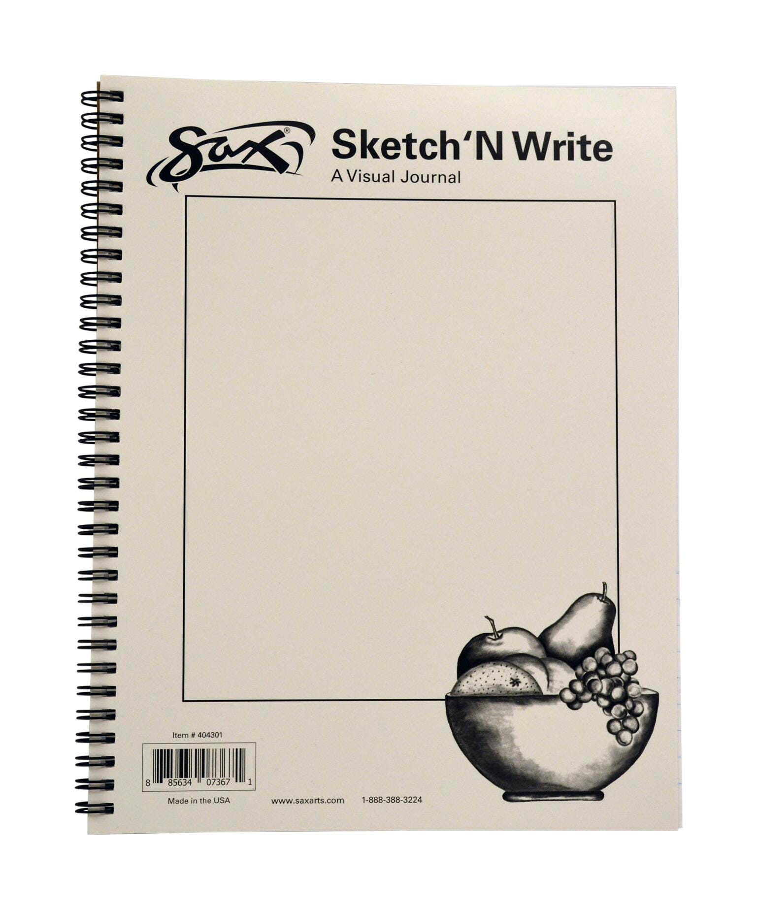 Image for Sax Sketch 'N Write Spiral Bound Sketchbook, 20 lbs, 8-1/2 x 11 Inches, 50 Sheets from School Specialty