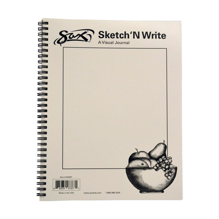 Sax Sketch 'N Write Spiral Bound Sketchbook, 20 lbs, 8-1/2 x 11 Inches, 50 Sheets