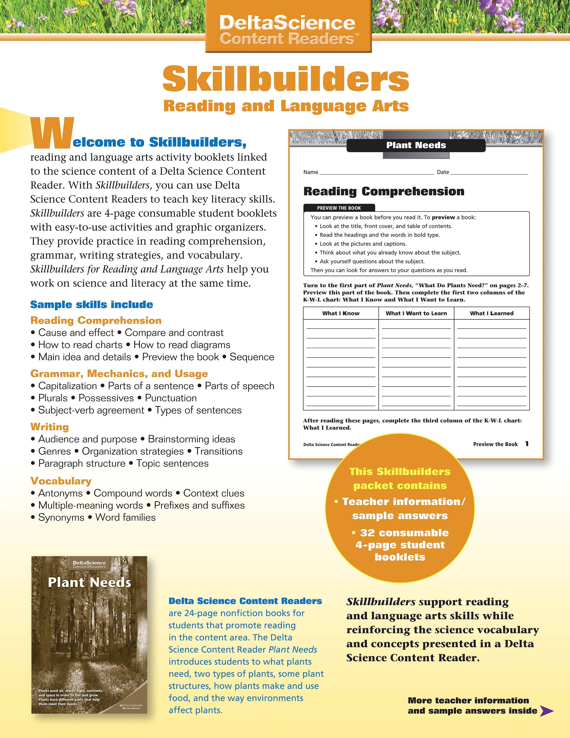 Delta Science Content Readers Plant Needs Red and Purple Skillbuilders, Pack of 32, Item Number 1278172