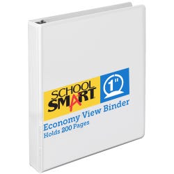 Image for School Smart Round Ring View Binder, Polypropylene, 1 Inch, White from School Specialty