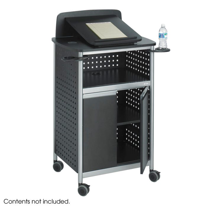 Safco Multi-Purpose Lectern, 28-3/4 W x 22 D x 49-3/4 H in, Black/Silver